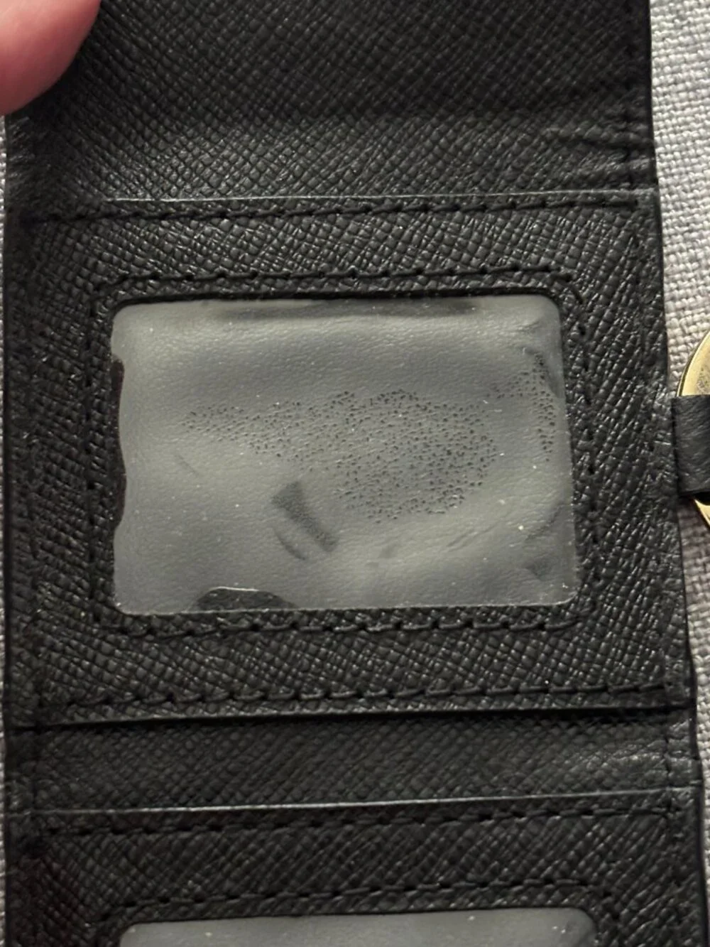 Michael Kors Saffiano Leather Mini Envelope Coin Pouch Keychain Wallet Black